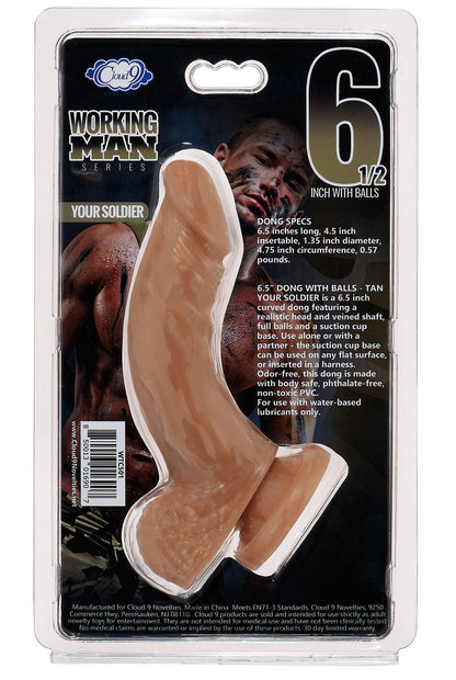 Cloud 9 Working Man 6.5 Inch With Balls - Your Soldier - Tan - Love It Wet