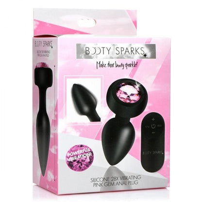 28x Silicone Vibrating Pink Gem Anal Plug With Remote - Small - Love It Wet