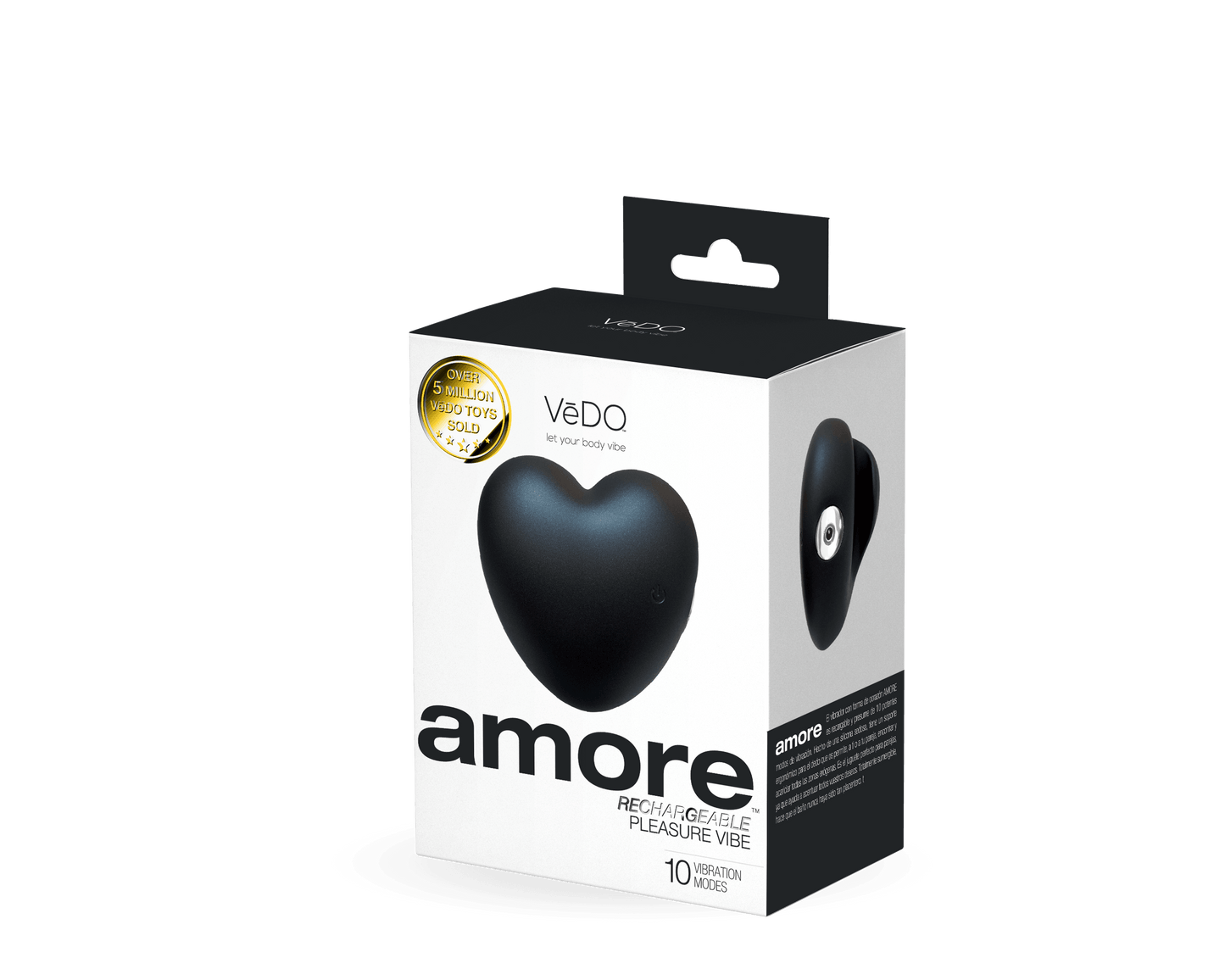 Amore Rechargeable Pleasure Vibe - Black - Love It Wet