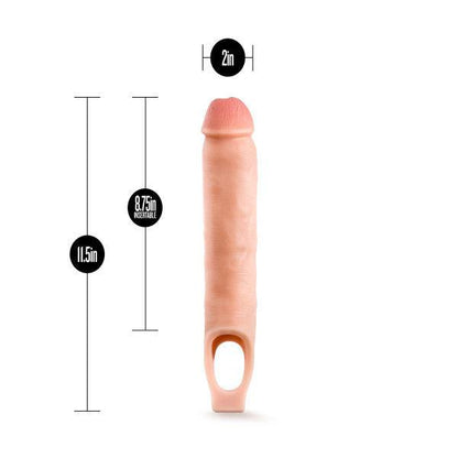 Performance Plus - 11.5 Inch Silicone Cock Sheath Penis Extender - Vanilla - Love It Wet