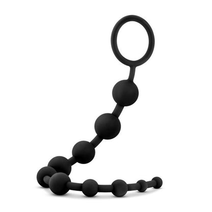 Anal Adventures - Platinum - Silicone 10 Anal Beads - Black - Love It Wet