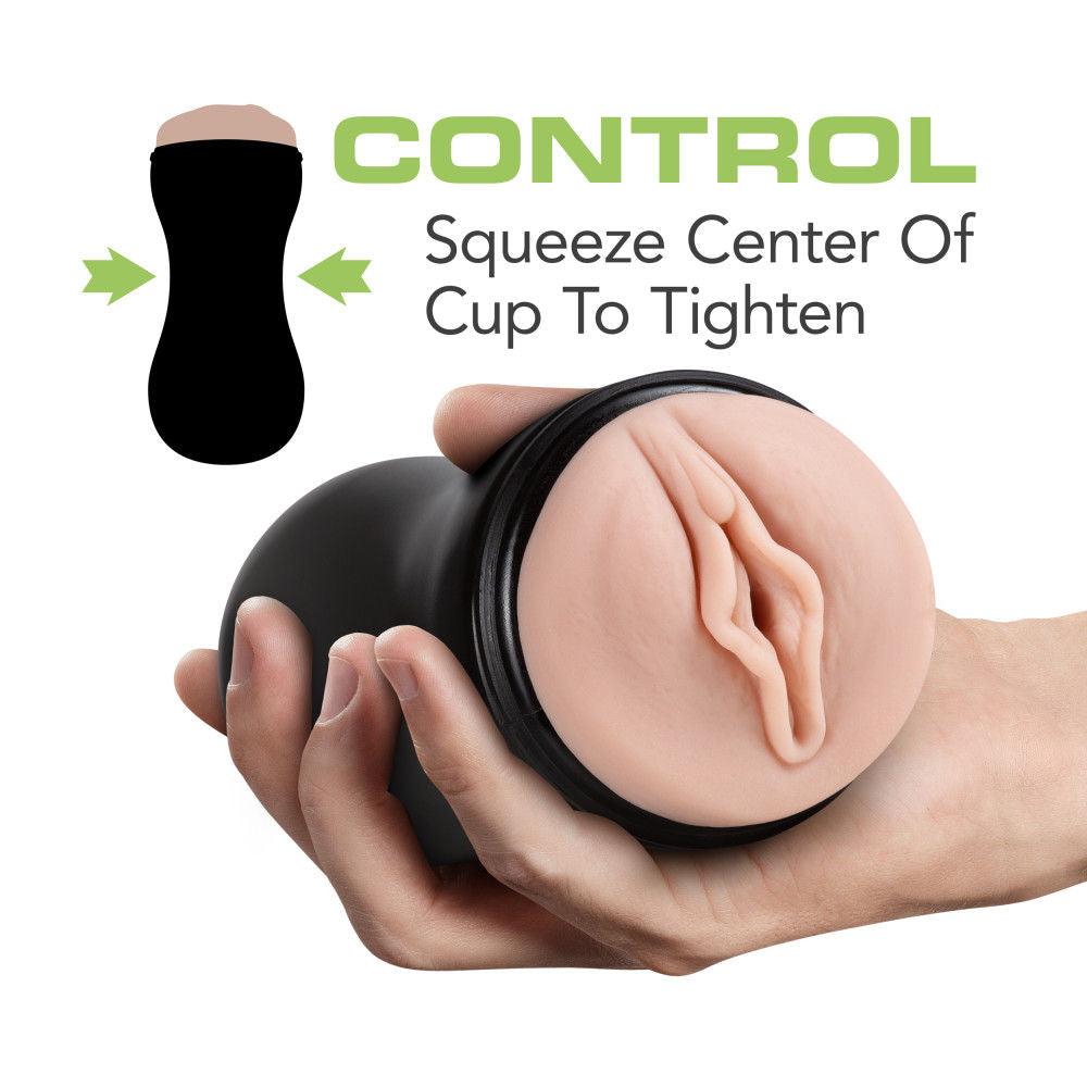 M for Men - Soft and Wet - Pussy With Pleasure Ridges and Orbs - Self Lubricating Stroker Cup - Vanilla - Love It Wet