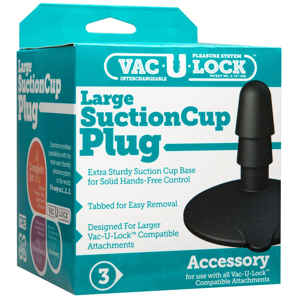 Vac-U-Lock Large Black Suction Cup Plug - Love It Wet