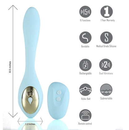 Harmonie Rechargeable Remote Silicone Bendable Vibrator - Teal - Love It Wet