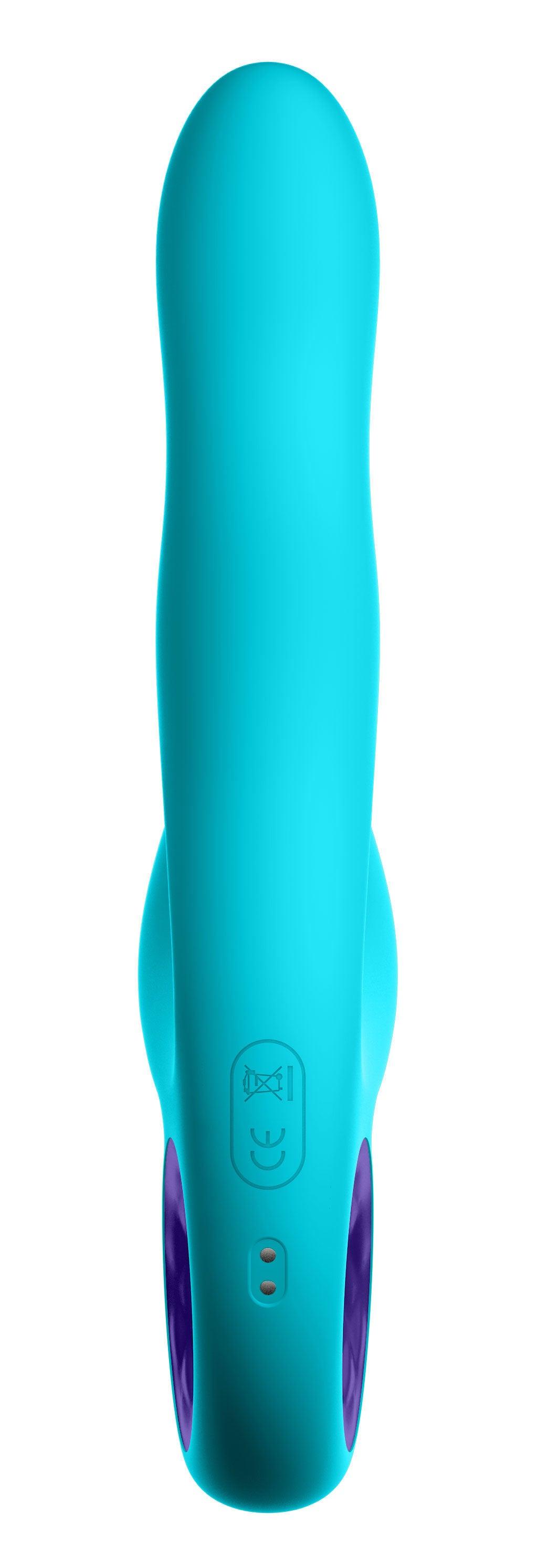 Klio Triple Action Thumping Rabbit Vibrator - Turquoise - Love It Wet