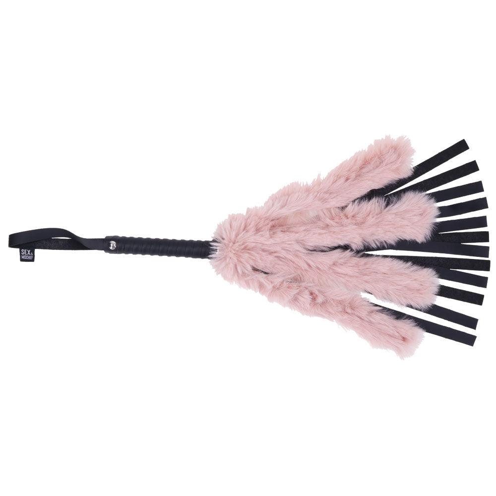 Brat Faux Fur Flogger - Pink/black - Love It Wet