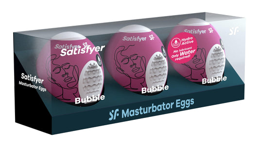 3 Pc Set Masturbator Egg - Bubble - Violet - Love It Wet