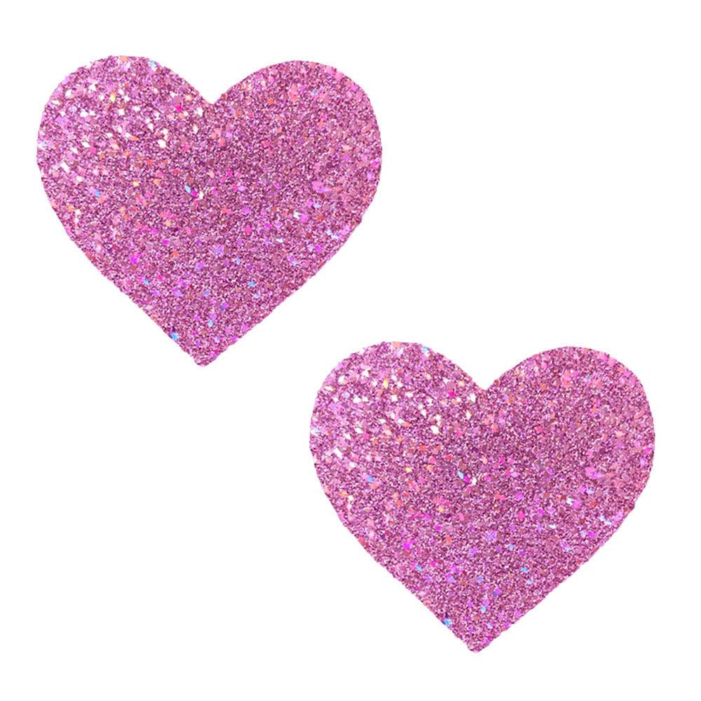 Pegasus Kisses Iridescent Pink Glitter I Heart U Nipztix Pasties - Love It Wet