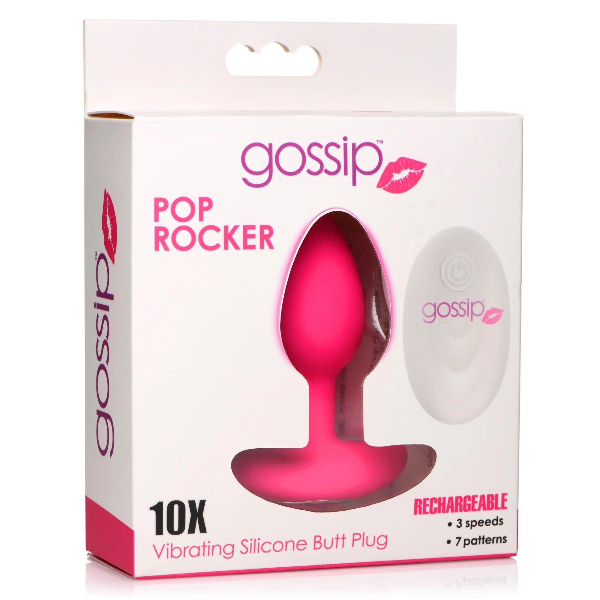 Gossip Pop Rocker 10x Vibrating Silicone Plug - Magenta - Love It Wet