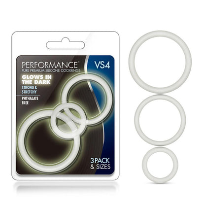 Performance - Vs4 Pure Premium Silicone Cockring Set - White - Love It Wet