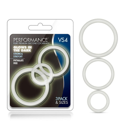 Performance - Vs4 Pure Premium Silicone Cockring Set - White - Love It Wet