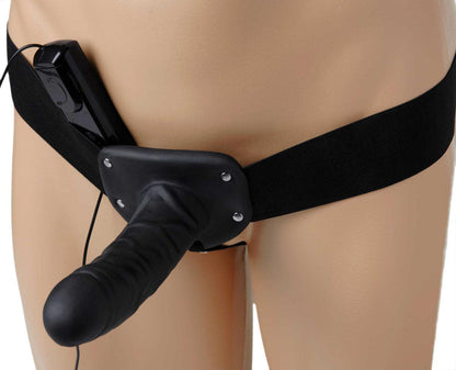 Deluxe Vibro Erection Assist Hollow Silicone Strap-On - Love It Wet