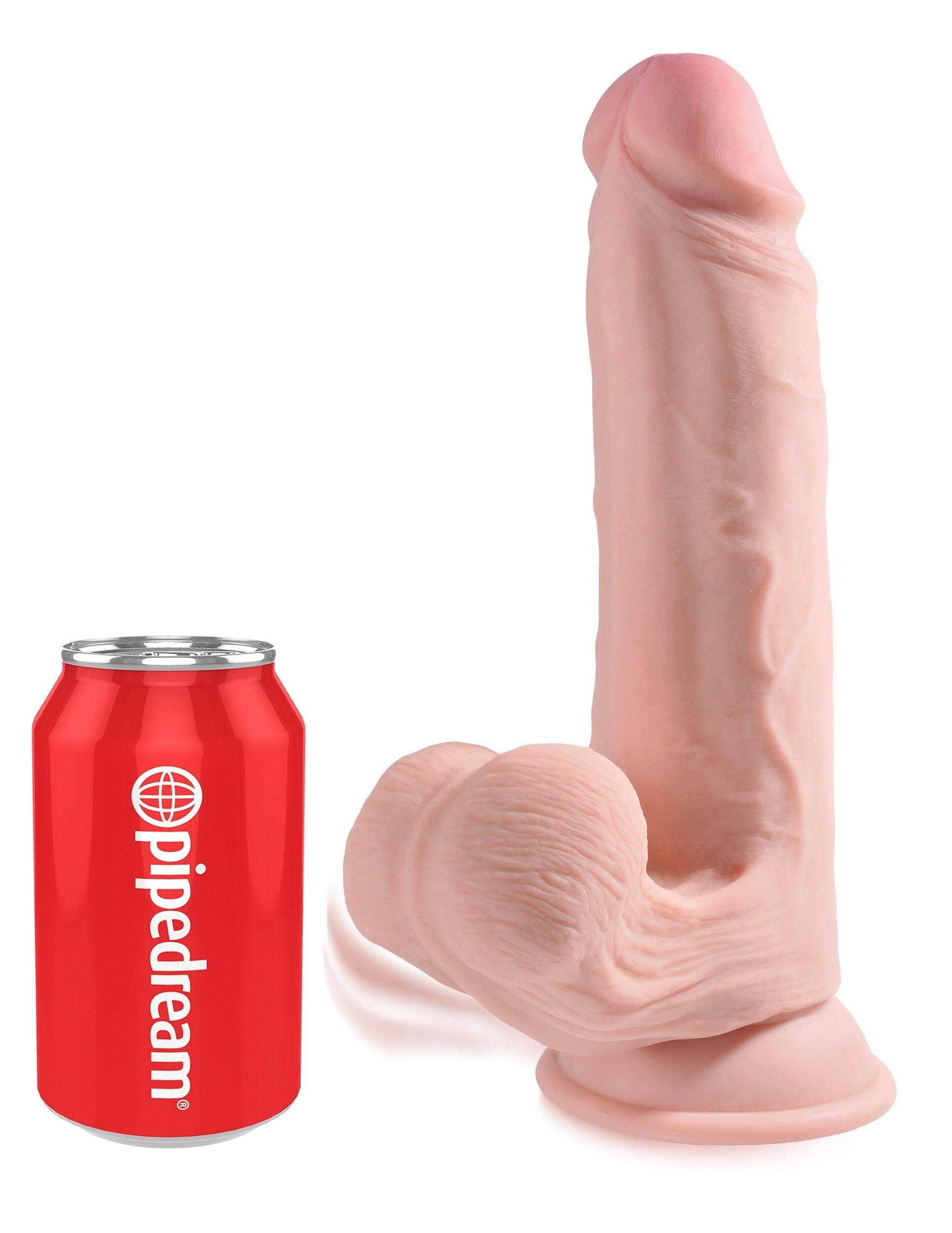 9 Inch Triple Density Cock With Swinging Balls - Light - Love It Wet