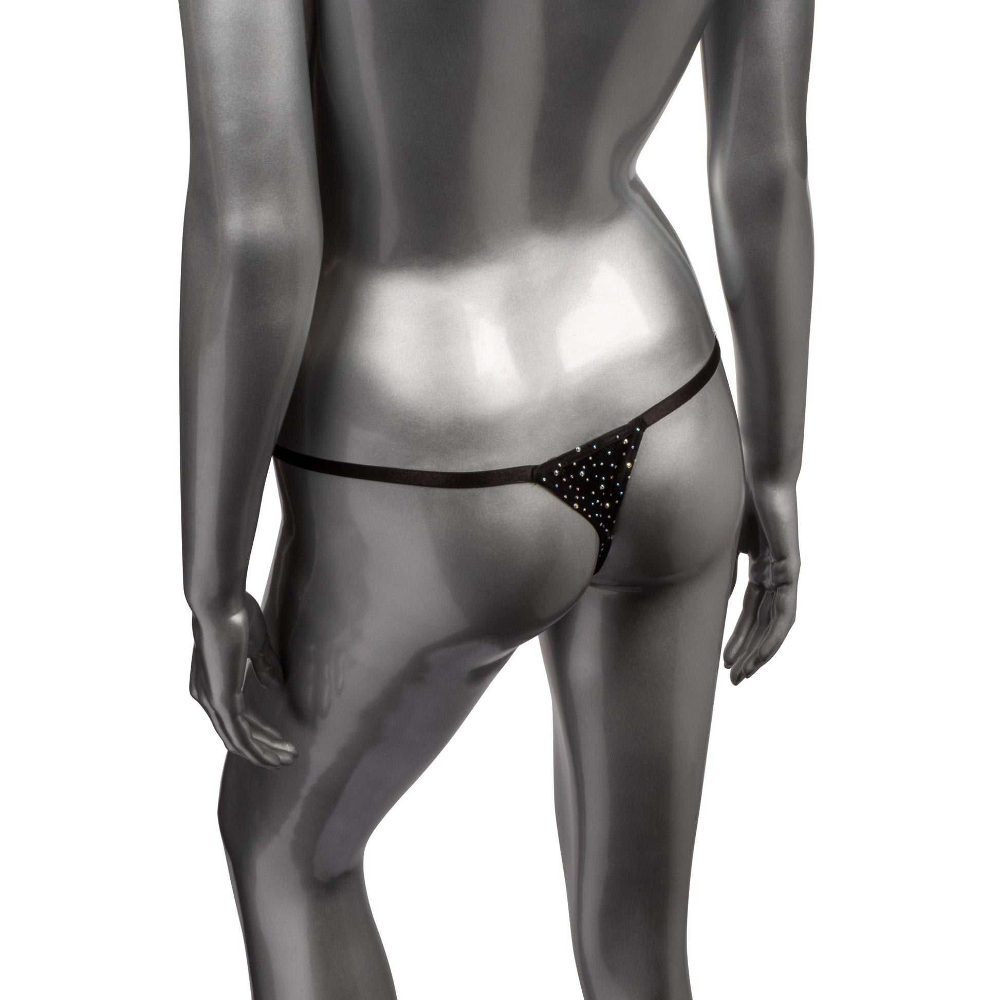 Radiance Crotchless Thong - One Size - Black - Love It Wet