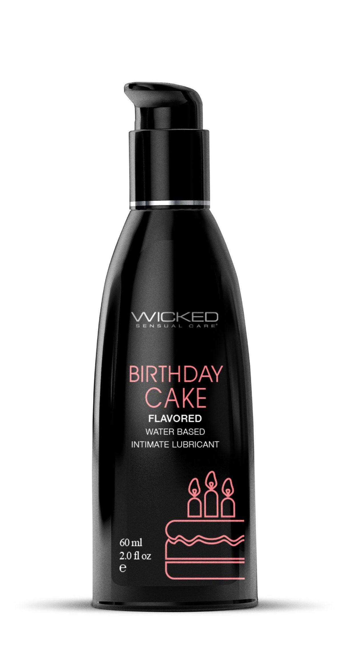 Aqua Birthday Cake Flavored Water Based Intimate Lubricant 4 Fl. Oz. - Love It Wet