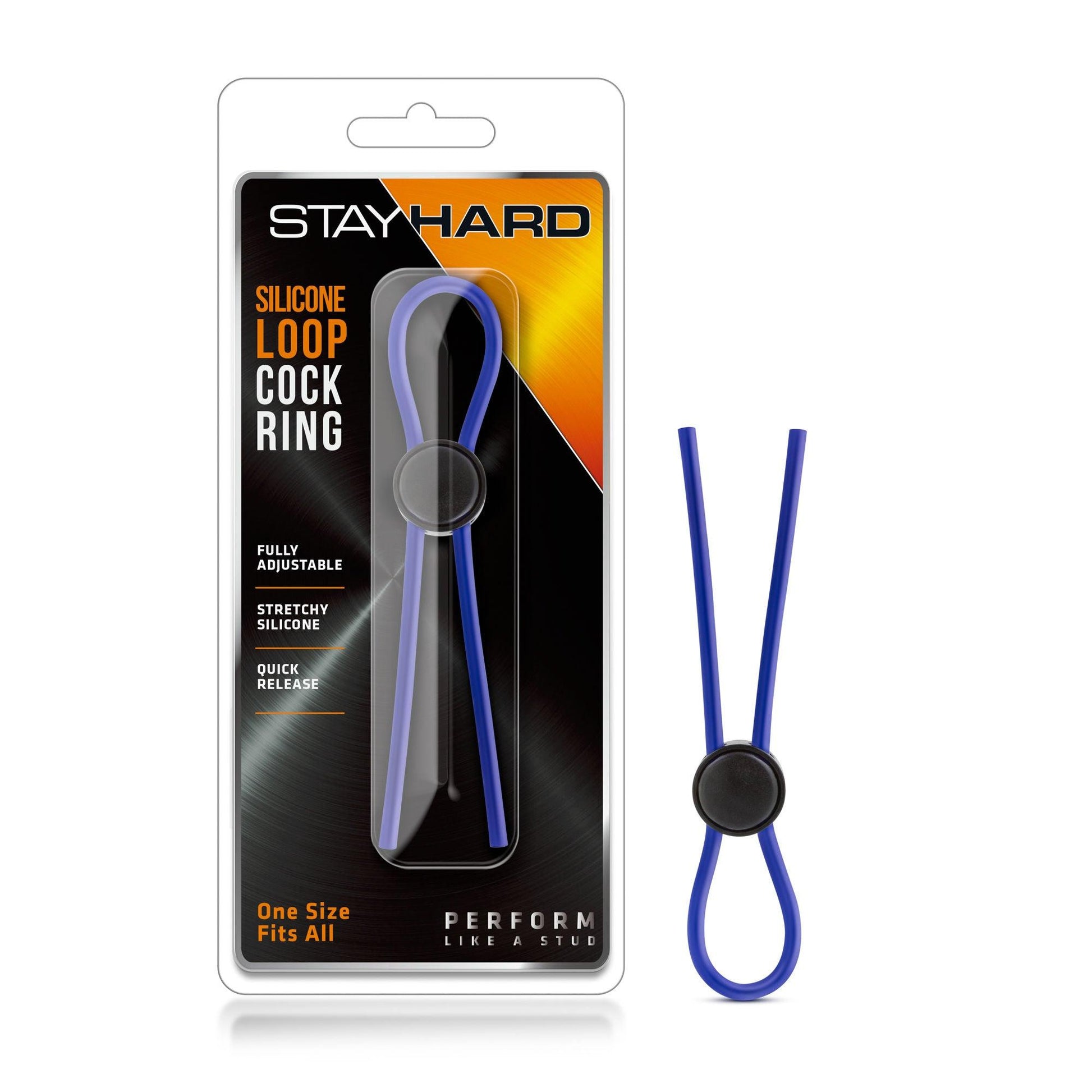 Stay Hard - Silicone Loop Cock Ring - Blue - Love It Wet