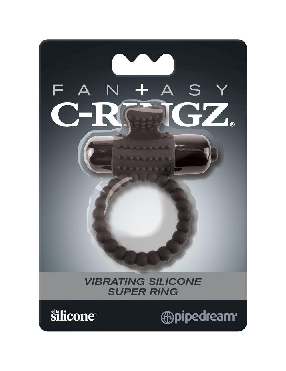 Fantasy C-Ringz Vibrating Silicone Super Ring Black - Love It Wet