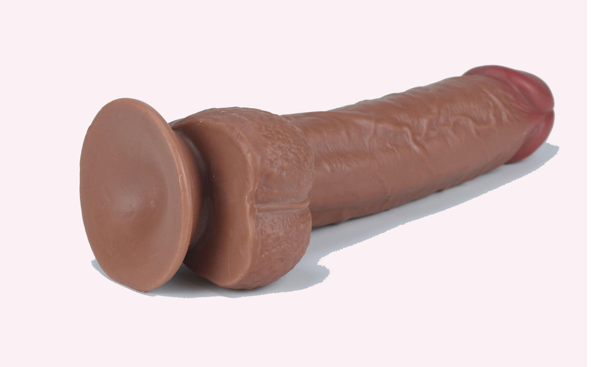 Get Lucky 9 Inch Real Skin Dong - Light Brown - Love It Wet