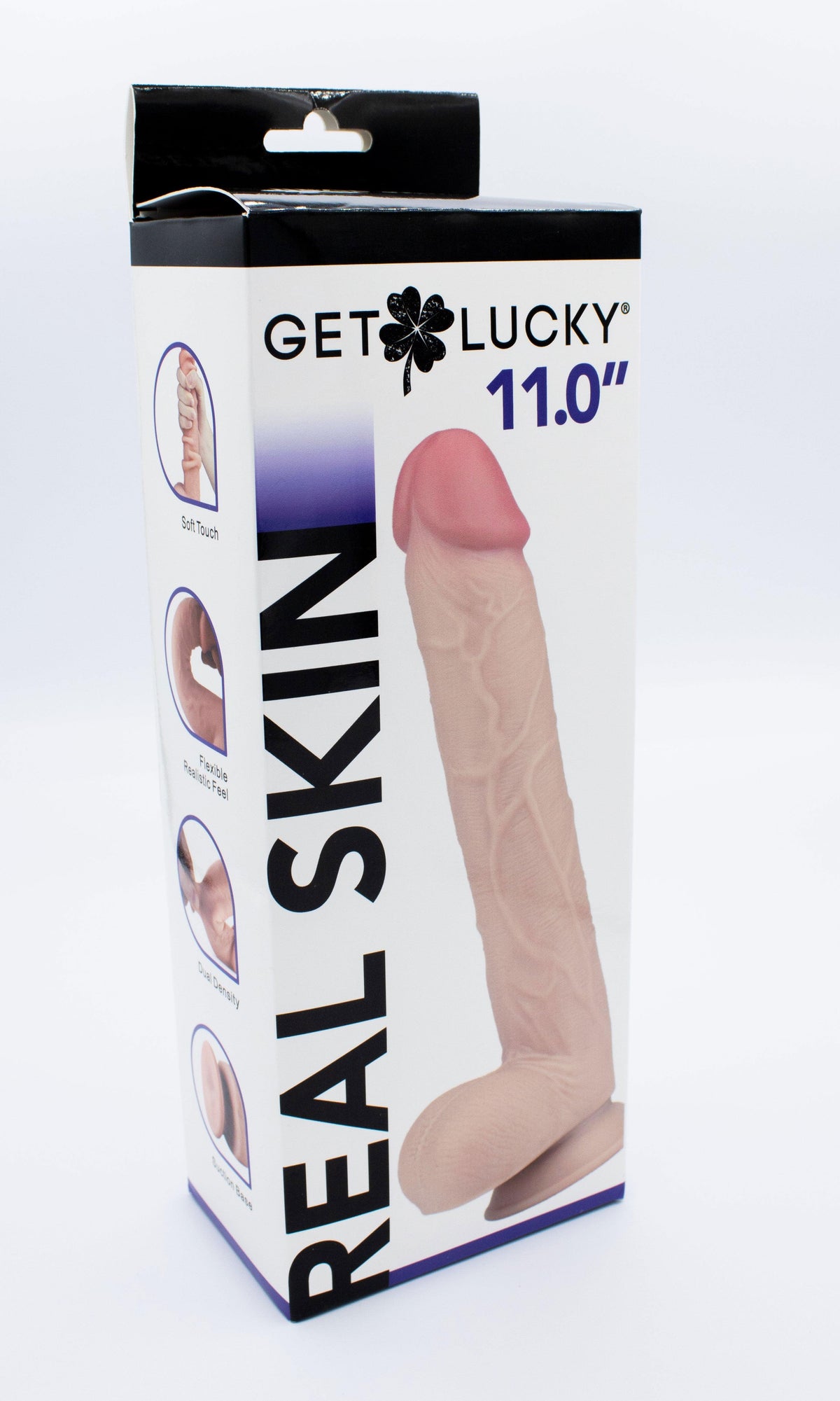 Get Lucky 11 Inch Real Skin Dildo - Tan - Love It Wet