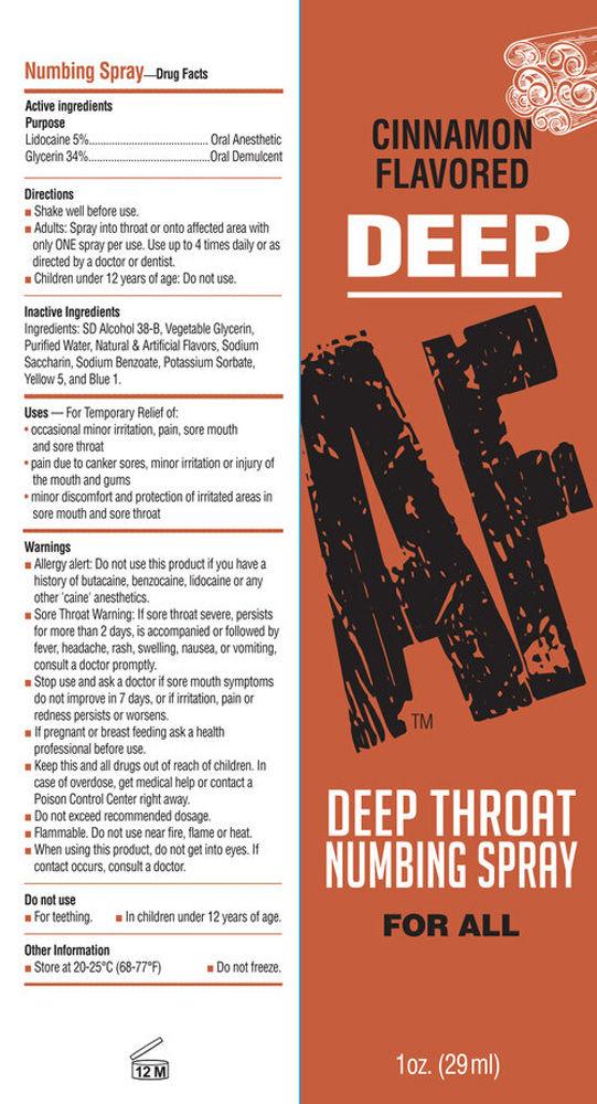 Deep Af Deep Throat Numbing Spray - Cinnamon - 1 Fl. Oz. - Love It Wet