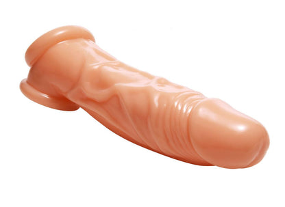 Realistic Flesh Penis Enhancer and Ball Stretcher - Love It Wet