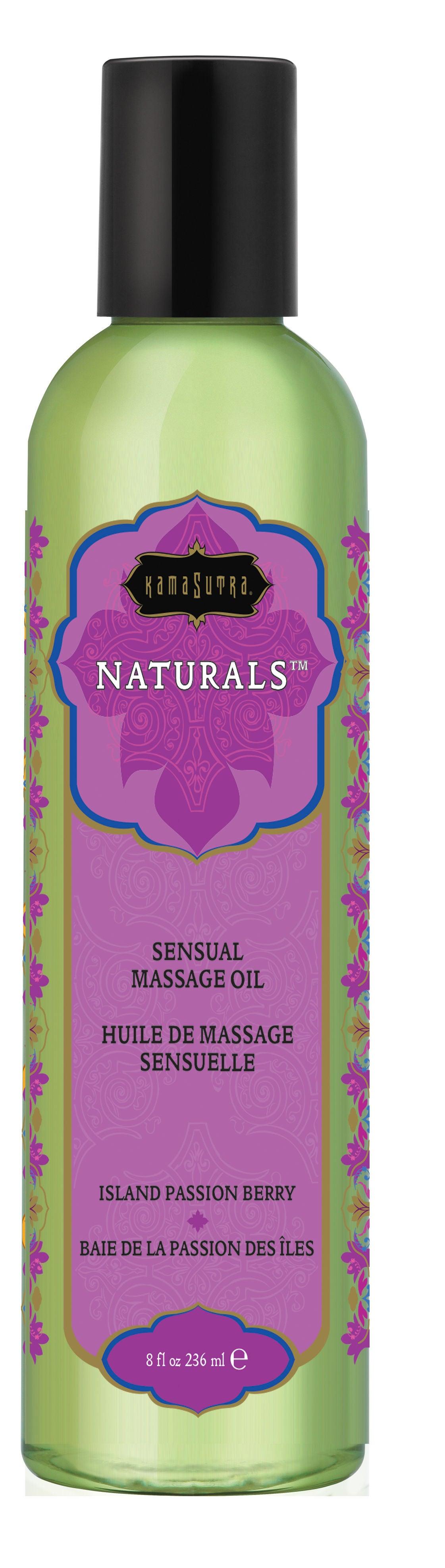 Naturals Massage Oil - Island Passion Berry - 8 Fl. Oz. - Love It Wet