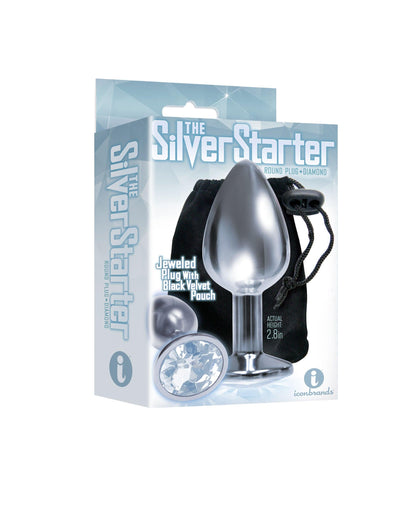The 9's the Silver Starter Bejeweled Stainless Steel Plug - Diamond - Love It Wet