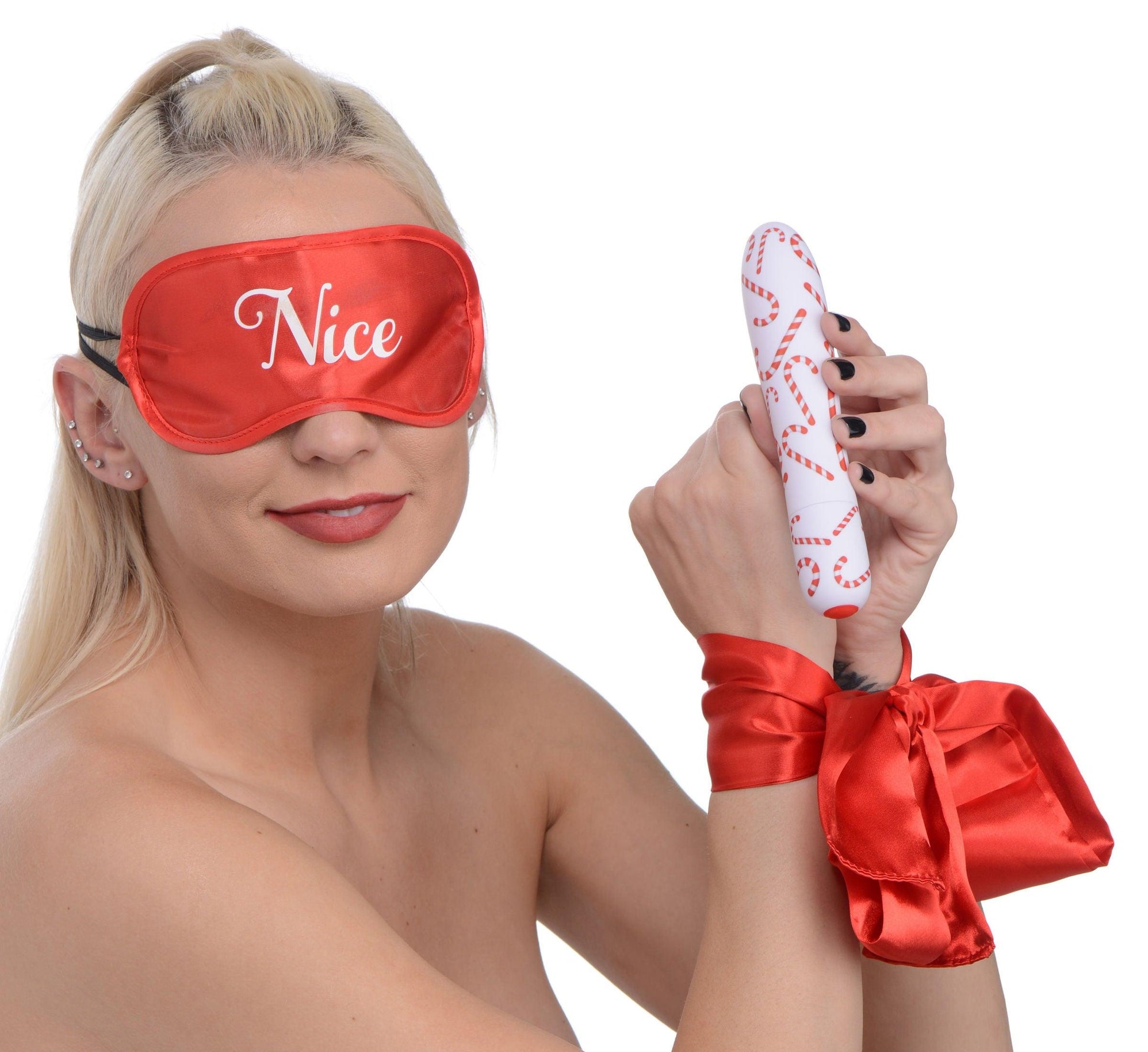 Bang - Naughty Holiday Kit - Wrist Ties XL Bullet and Blindfold - Love It Wet