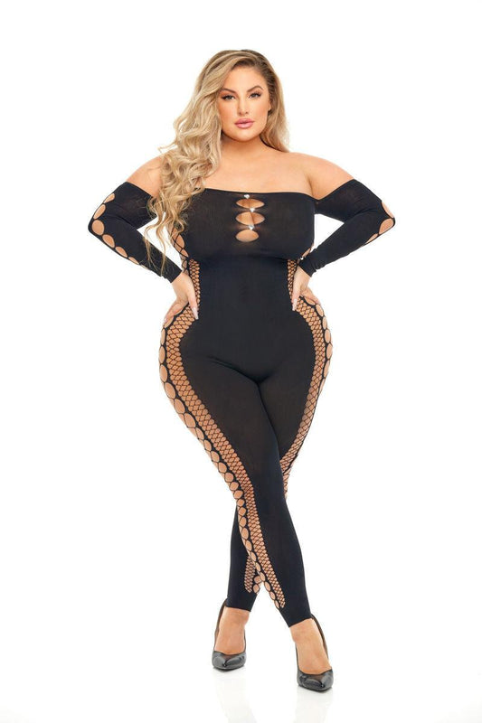 Bodystocking - Queen Size - Black - Love It Wet