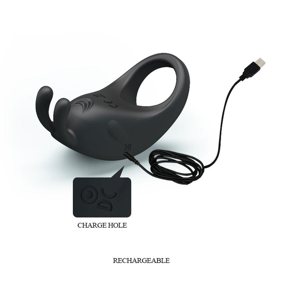 Pretty Love Rabbit Vibrator - Black - Love It Wet