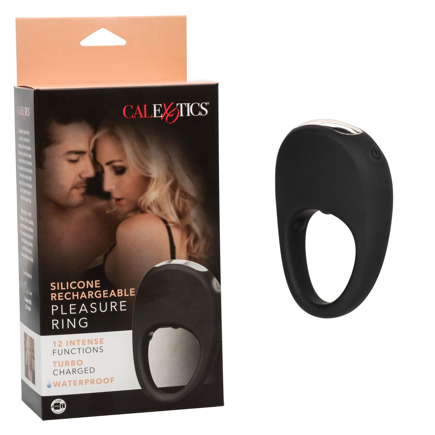 Silicone Rechargeable Pleasure Ring - Black - Black - Love It Wet