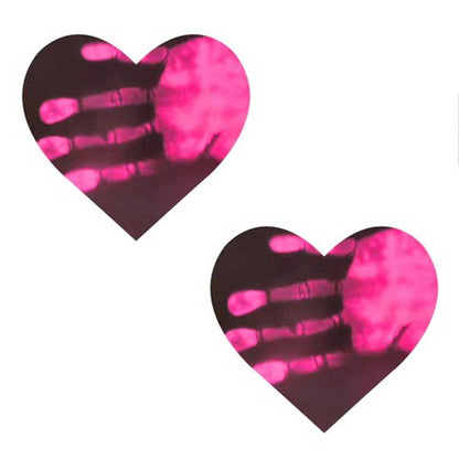 Neon Pinky Tink Temperature Reactive Heart Nipple Cover Pasties - Love It Wet