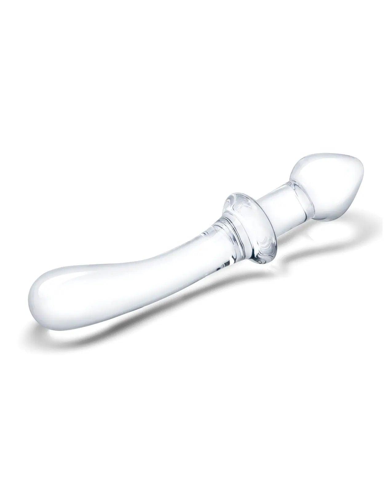 9 Inch Classic Curved Dual-Ended Dildo - Clear - Love It Wet