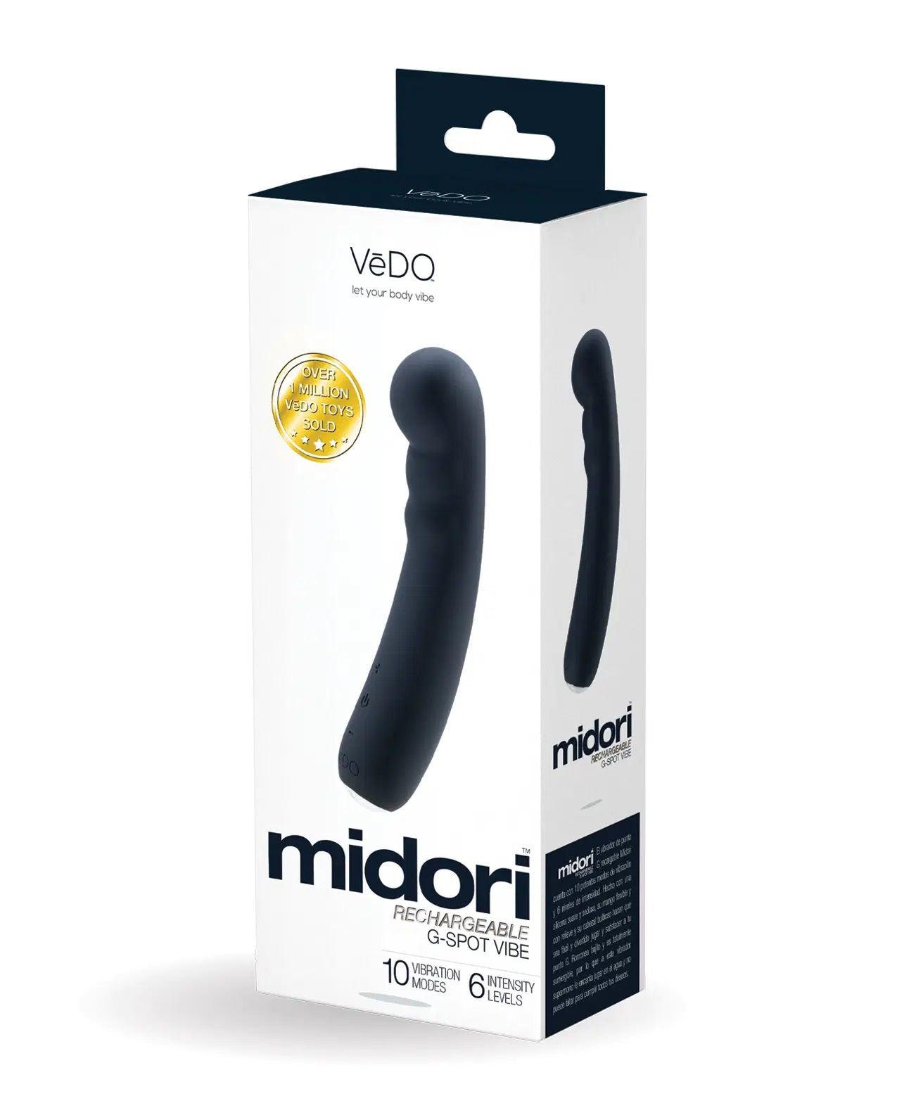 Midori Rechargeable G-Spot Vibe - Just Black - Love It Wet