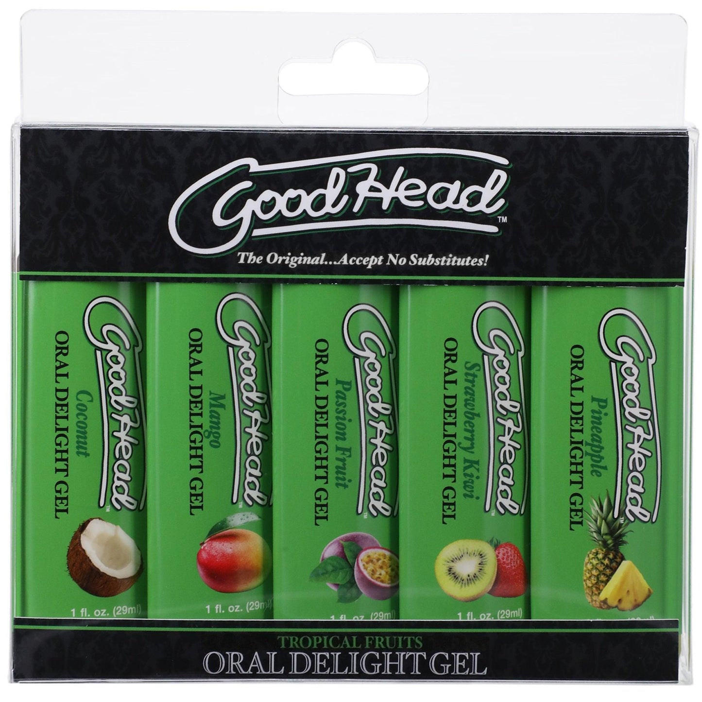 Goodhead - Oral Delight Gel - Tropical Fruits - 5 Pack - 1 Fl. Oz. - Love It Wet