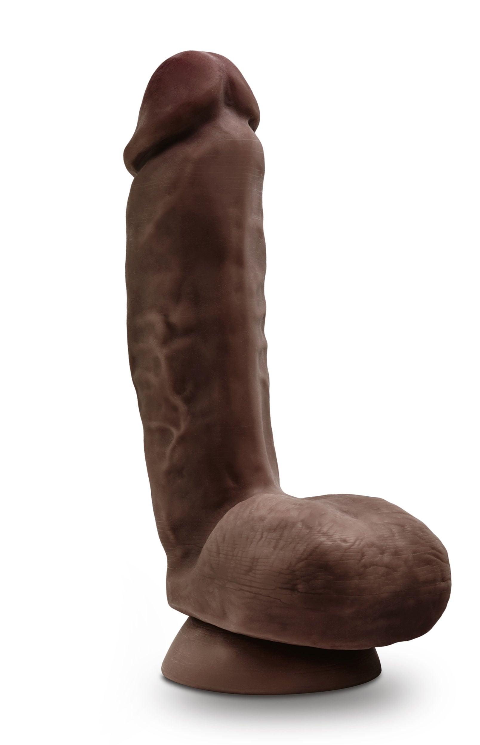 Dr. Skin Glide - 8.5 Inch Self Lubricating Dildo Lubricating Dildo With Balls - Chocolate - Love It Wet