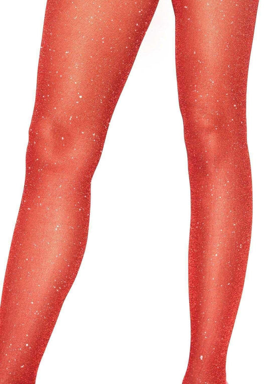 Lurex Shimmer Tights - One Size - Red - Love It Wet