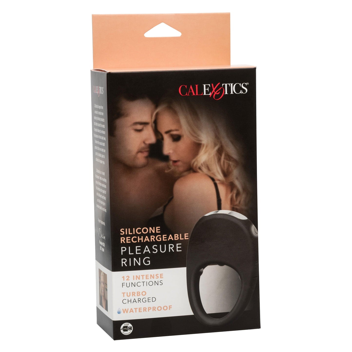 Silicone Rechargeable Pleasure Ring - Black - Black - Love It Wet