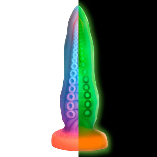 Tenta-Cock Glow-in-the-Dark Silicone Dildo - Love It Wet