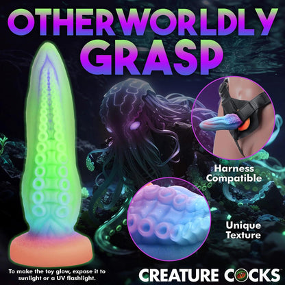 Tenta-Cock Glow-in-the-Dark Silicone Dildo - Love It Wet