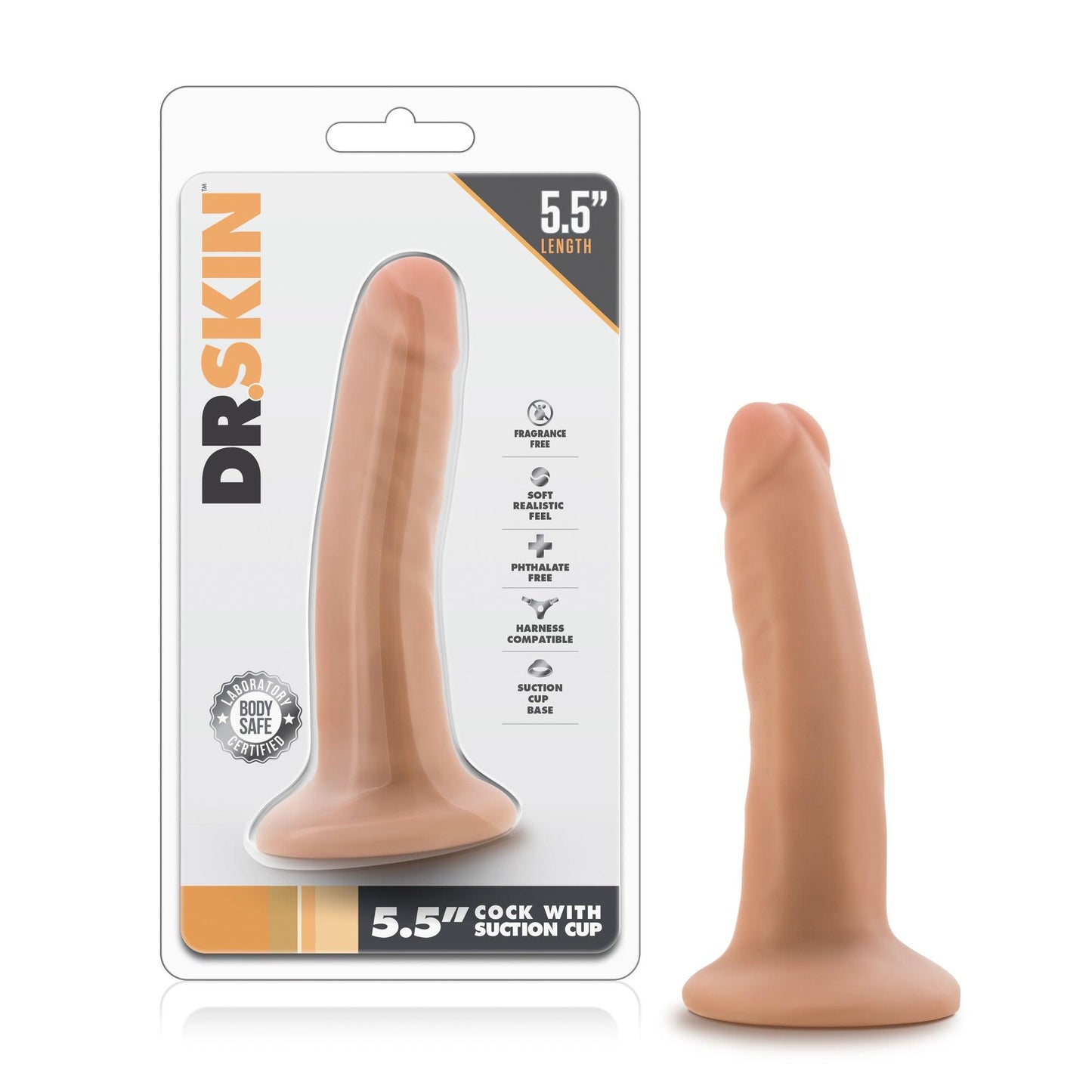 Dr. Skin - 5.5 Inch Cock With Suction Cup - Vanilla - Love It Wet