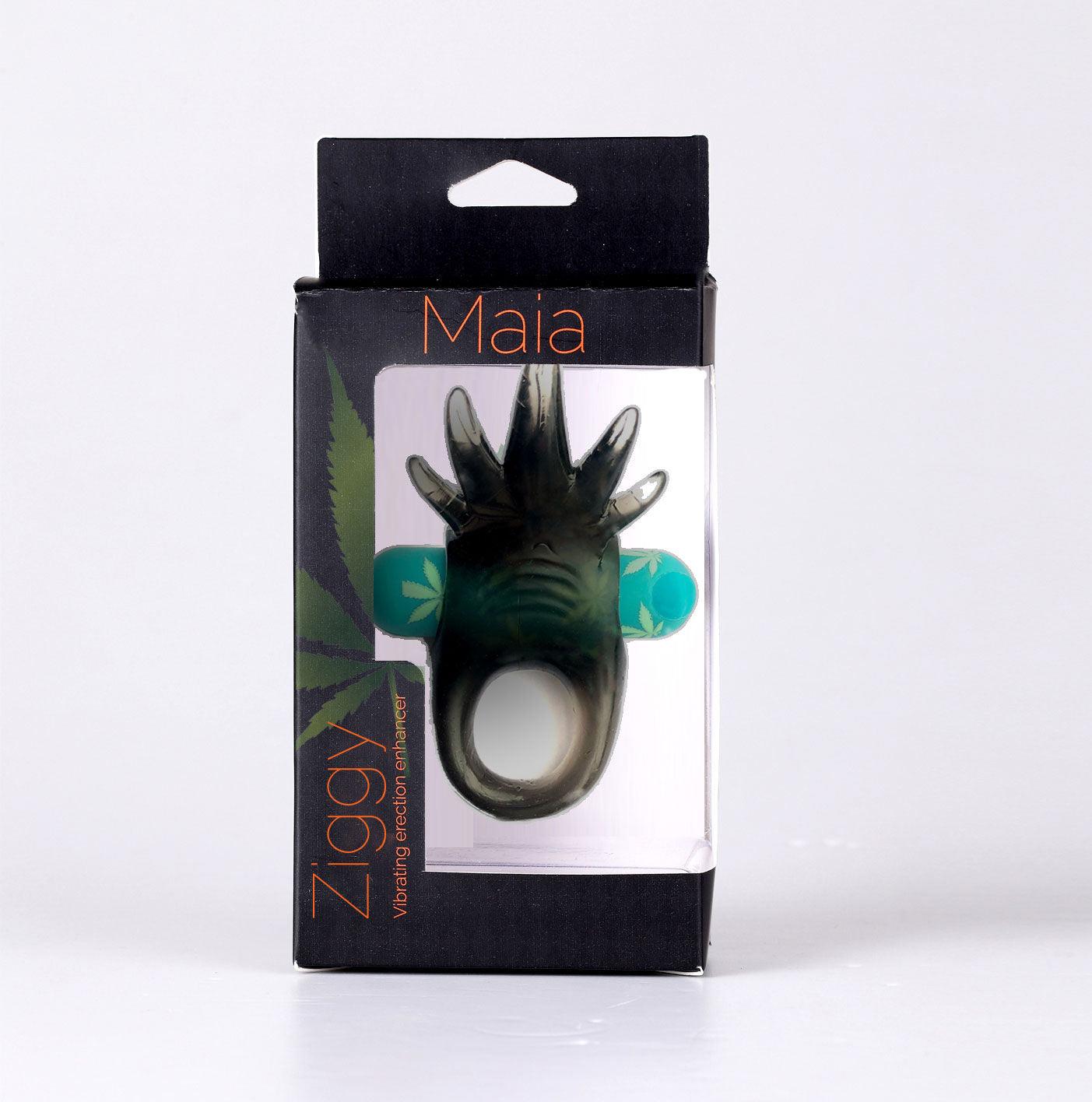 Ziggy Pot Leaf USB Rechargeable Vibrating Erection Enhancer Ring - 420 Series - Love It Wet