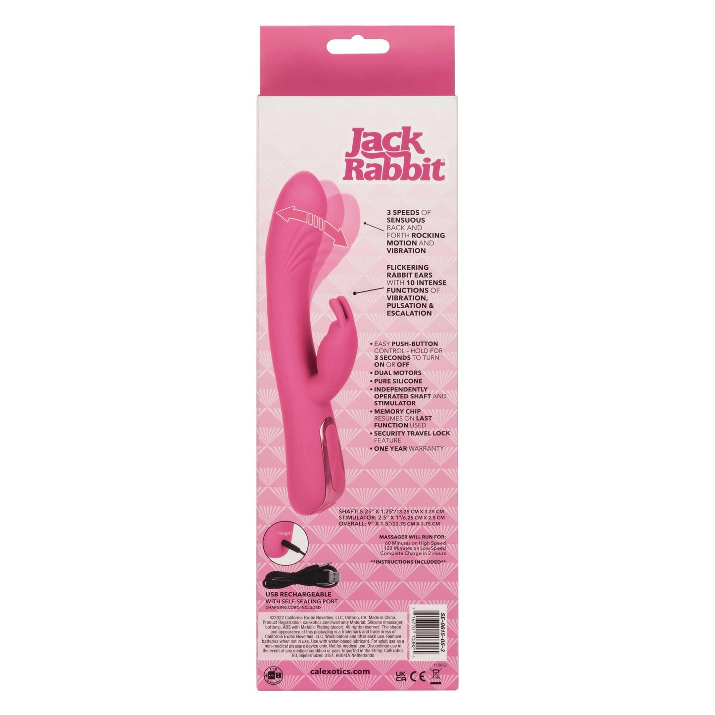 Jack Rabbit Elite Rocking Rabbit - Pink - Love It Wet