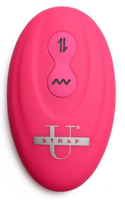 Mighty-Thrust Thrusting and Vibrating Strapless Strap-on With Remote - Pink - Love It Wet