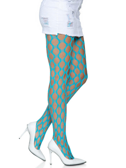 Jumbo Pothole Net Tights - Neon Blue - One Size - Love It Wet