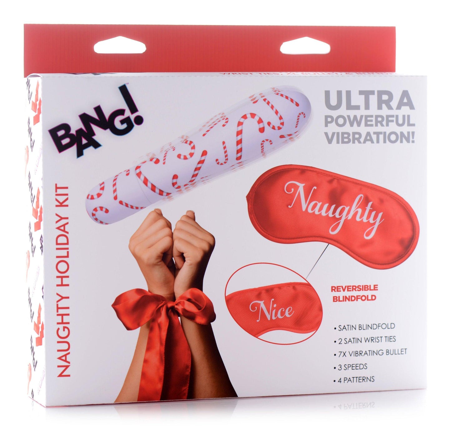 Bang - Naughty Holiday Kit - Wrist Ties XL Bullet and Blindfold - Love It Wet