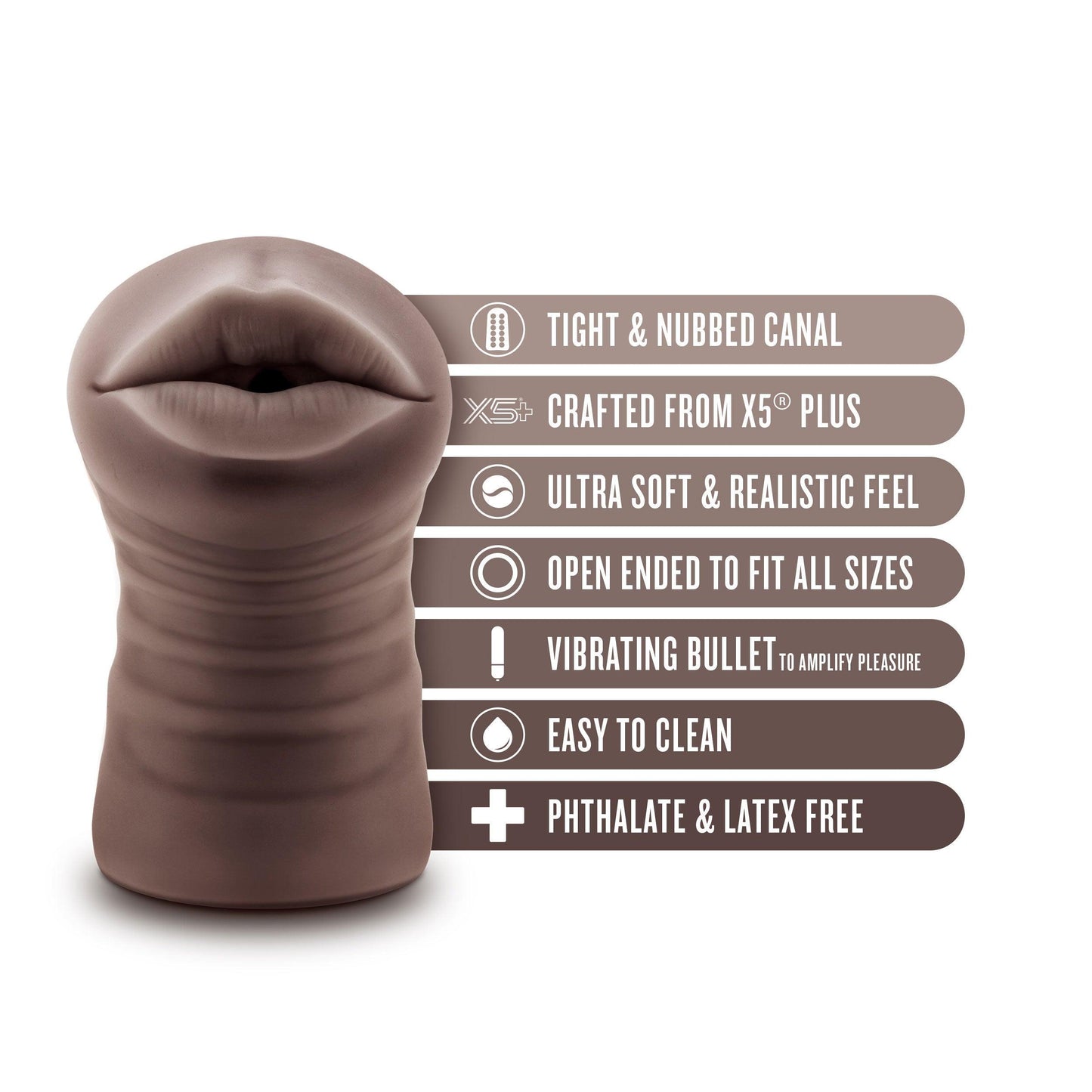 Enlust - Krystal - Vibrating Stroker - Brown - Love It Wet