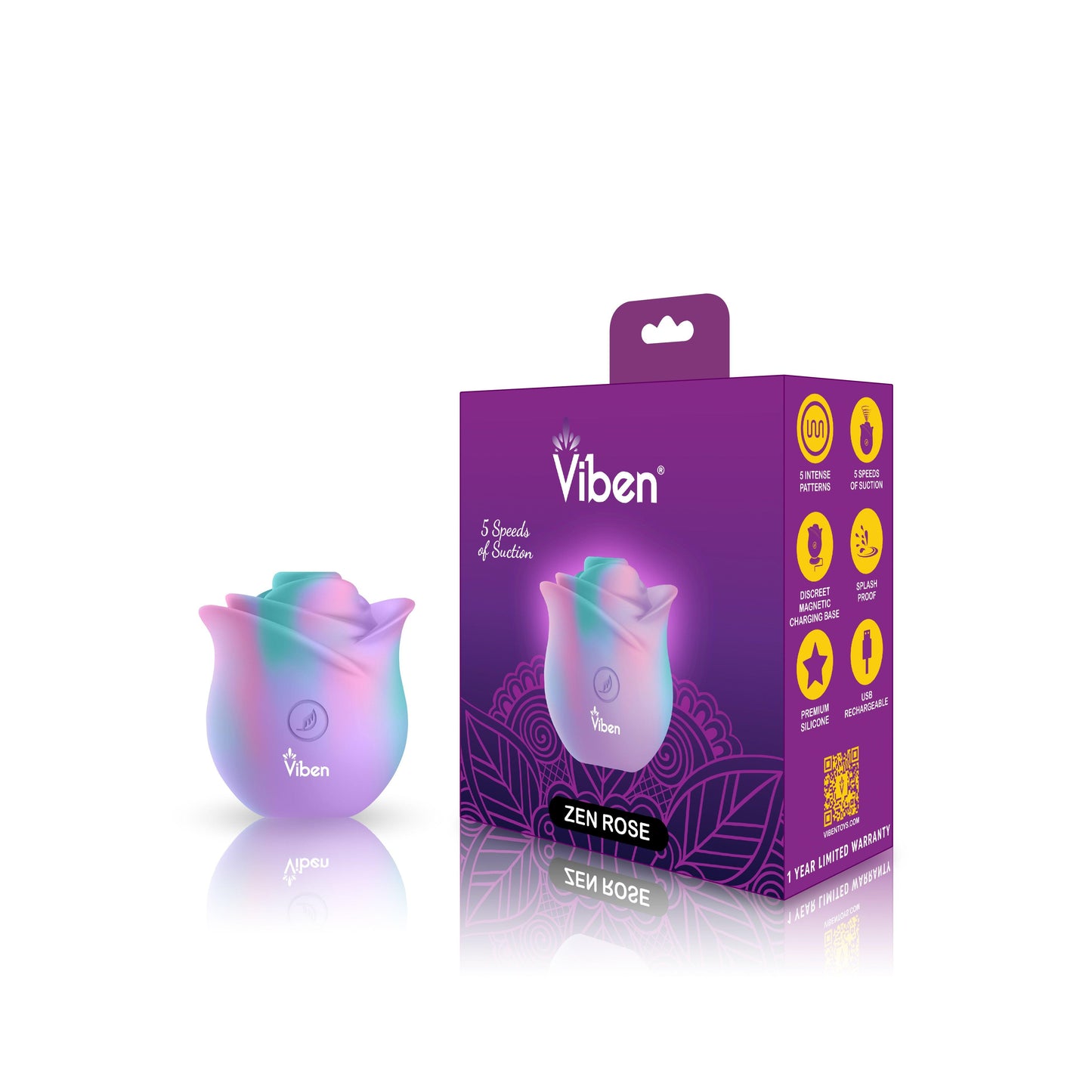 Zen Rose - Unicorn - Handheld Rose Clitoral and Nipple Stimulator - Love It Wet