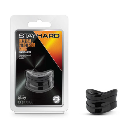 Stay Hard - Beef Ball Stretcher Snug - 1 Inch Diameter - Black - Love It Wet