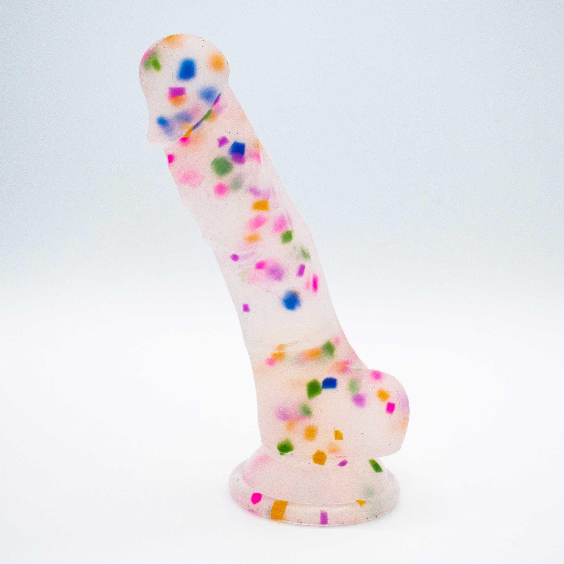 Cock-a-Palooza Confetti Silicone Suction Dildo - Love It Wet